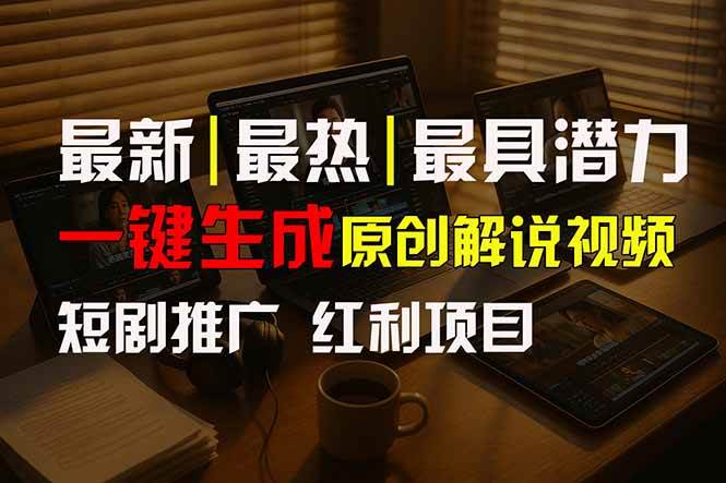 短剧推广新思路，AI一键生成原创解说视频，10分钟产出100条，30天赚了5.5w|52搬砖-我爱搬砖网