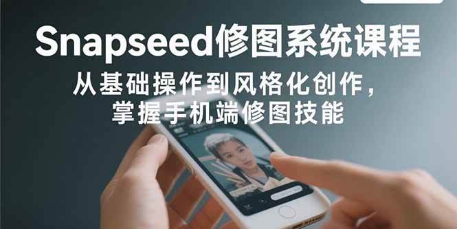 Snapseed修图系统课程：从基础操作到风格化创作，掌握手机端修图技能|52搬砖-我爱搬砖网