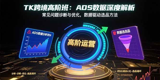 TK跨境高阶班：ADS数据深度解析，常见问题诊断与优化，数据驱动选品方法|52搬砖-我爱搬砖网