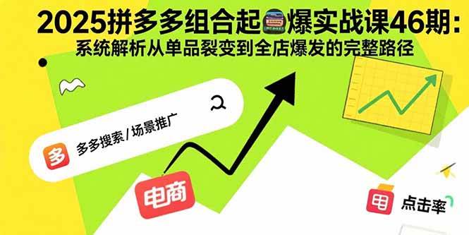 2025拼多多组合起爆实战课46期：系统解析从单品裂变到全店爆发的完整路径|52搬砖-我爱搬砖网