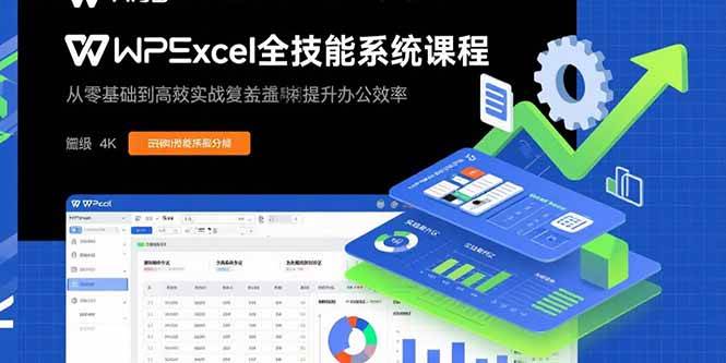 WPS Excel全技能系统课程：从零基础到高阶实战全覆盖，全面提升办公效率|52搬砖-我爱搬砖网