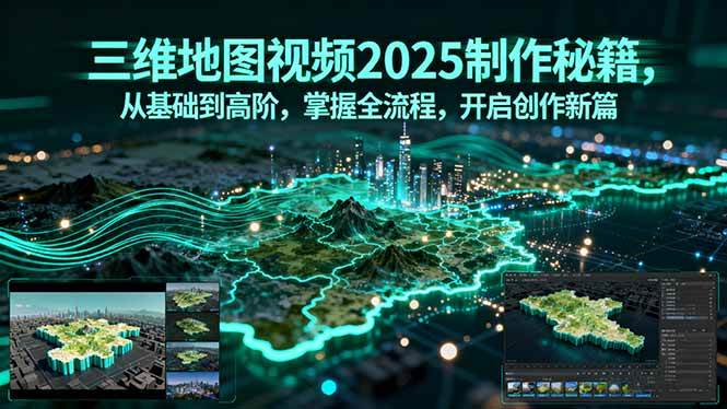 三维地图视频2025制作秘籍，从基础到高阶，掌握全流程，开启创作新篇|52搬砖-我爱搬砖网