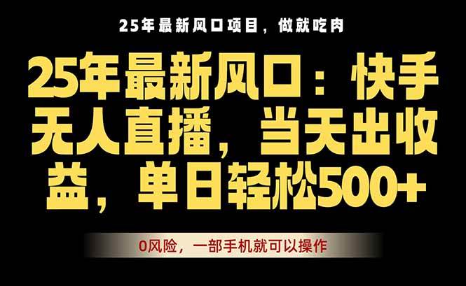 25年最新无人直播玩法，当天秒出单，一部手机就可操作|52搬砖-我爱搬砖网