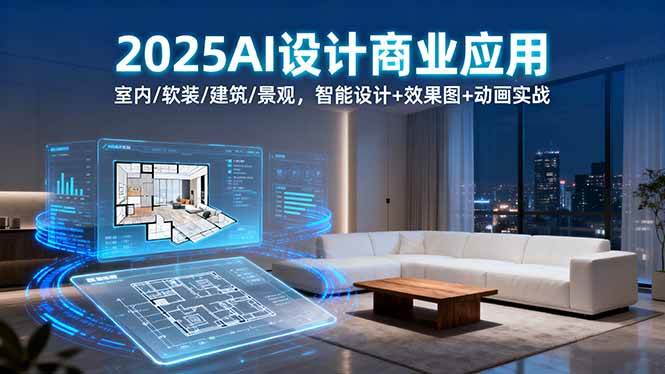 2025AI设计商业应用：室内/软装/建筑/景观，智能设计+效果图+动画实战|52搬砖-我爱搬砖网