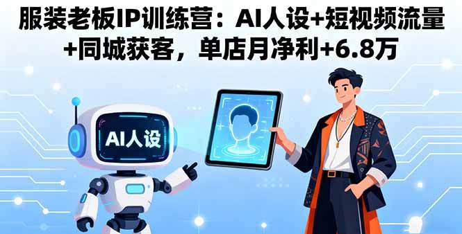 服装老板IP训练营：AI人设+短视频流量+同城获客，单店月净利+6.8万|52搬砖-我爱搬砖网
