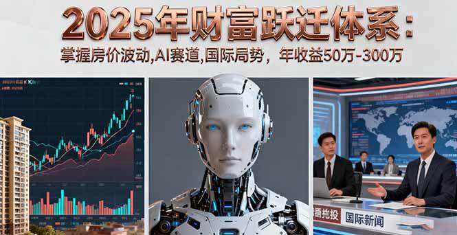 2025年财富跃迁体系：掌握房价波动,AI赛道,国际局势，年收益50万-300万|52搬砖-我爱搬砖网