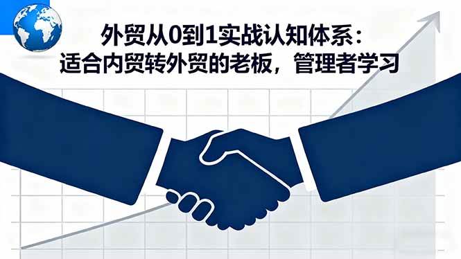外贸从0到1实战认知体系：适合内贸转外贸的老板，管理者学习|52搬砖-我爱搬砖网