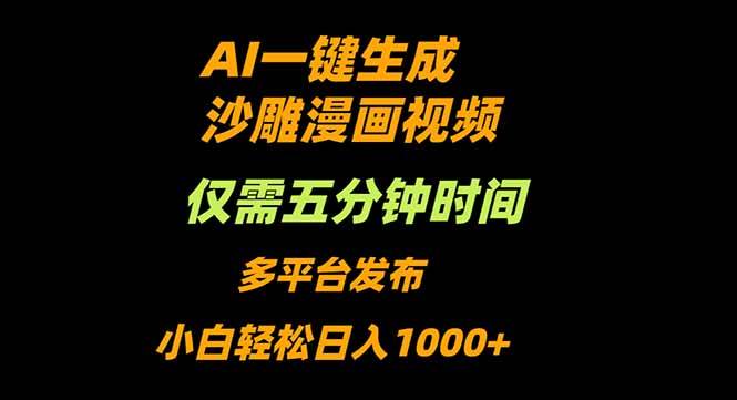 AI一键生成沙雕动漫视频,只需5分钟,小白轻松日入1000+|52搬砖-我爱搬砖网