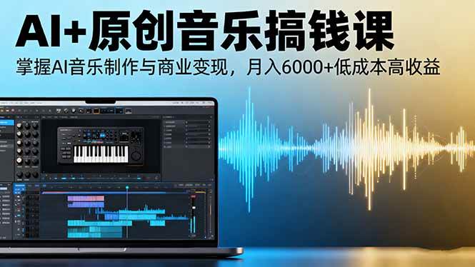 AI+原创音乐搞钱课:掌握AI音乐制作与商业变现,月入6000+低成本高收益|52搬砖-我爱搬砖网