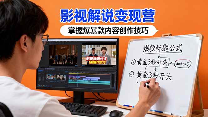 影视解说变现营：通过30+实战案例爆款内容创作技巧，掌握影视解说盈利密码|52搬砖-我爱搬砖网