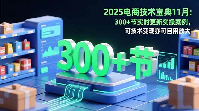 2025电商技术宝典11月:200+节实时更新实操案例,可技术变现亦可自用放大|52搬砖-我爱搬砖网