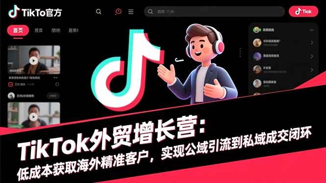 TikTok外贸增长营:低成本获取海外精准客户,实现公域引流到私域成交闭环|52搬砖-我爱搬砖网