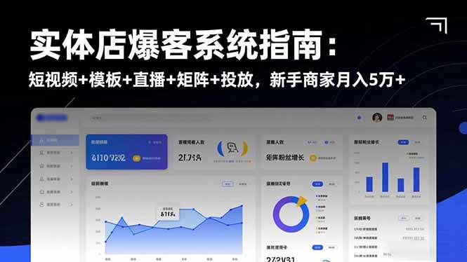 实体店爆客系统指南：短视频+模板+直播+矩阵+投放，新手商家月入5万+|52搬砖-我爱搬砖网