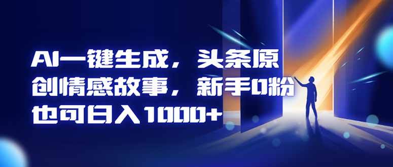 AI一键生成，头条原创情感故事，新手0粉也可日入1000+|52搬砖-我爱搬砖网