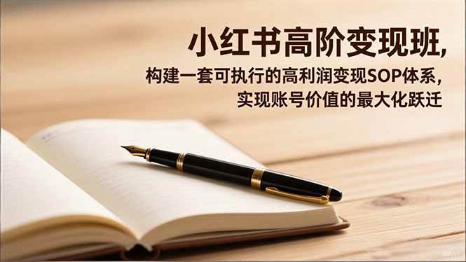小红书高阶变现班，构建一套可执行的高利润变现SOP体系，实现账号价值的最大化跃迁|52搬砖-我爱搬砖网