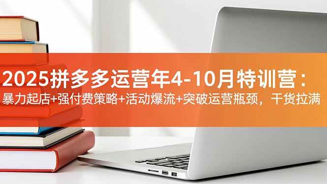 2025拼多多运营年4-10月特训营：暴力起店+强付费策略+活动爆流+突破运营瓶颈，干货拉满|52搬砖-我爱搬砖网