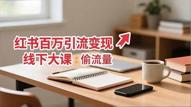 小红书百万引流变现-11月线下大课：分享从0到百万引流路径，手把手教偷流量、拿结果|52搬砖-我爱搬砖网