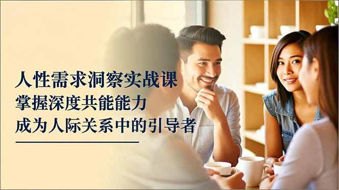 人性需求洞察实战课,掌握深度共感能力,成为人际关系中的引导者|52搬砖-我爱搬砖网