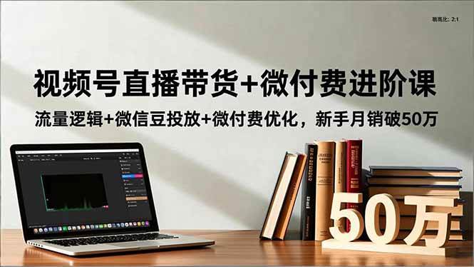 视频号直播带货+微付费进阶课:流量逻辑+微信豆投放+微付费优化,新手月销破50万|52搬砖-我爱搬砖网