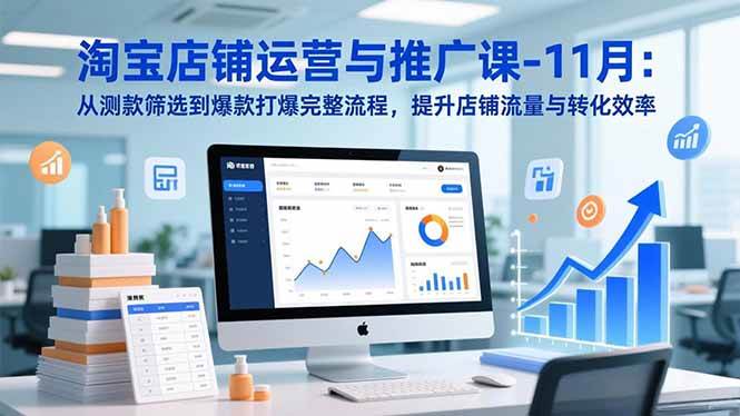 淘宝店铺运营与推广课-11月：从测款筛选到爆款打爆完整流程，提升店铺流量与转化效率|52搬砖-我爱搬砖网