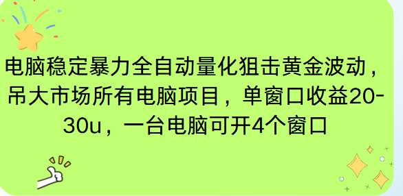 电脑EA策略挂机项目单窗口收益20-30u，单电脑可挂5-10个窗口收益稳健4位数|52搬砖-我爱搬砖网