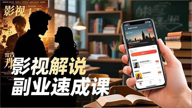 Tk影视解说副业速成课，软件安装、全流程实操、爆款预设，新手两周变现|52搬砖-我爱搬砖网