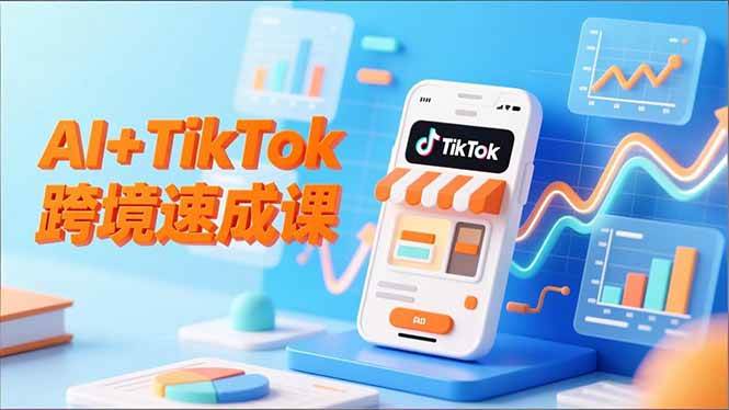 AI+TikTok跨境速成课,智能翻译、店铺定位、流程拆解,7天高效上线运营|52搬砖-我爱搬砖网