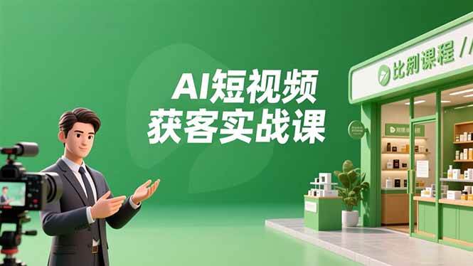 AI短视频获客实战课,数字人创作、实体行业应用、精准引流,30天获取客源月入6万+|52搬砖-我爱搬砖网
