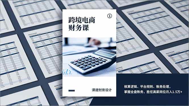 跨境电商财务课，核算逻辑、平台规则、账务处理，掌握全盘账务，胜任高薪岗位月入1.5万+|52搬砖-我爱搬砖网