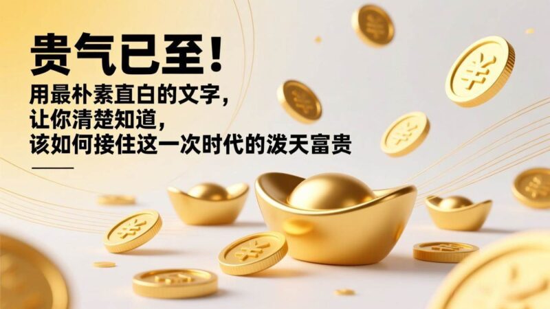 付费文章：贵气已至！用最朴素直白的文字，让你清楚知道，该如何接住这一次时代的泼天富贵|52搬砖-我爱搬砖网