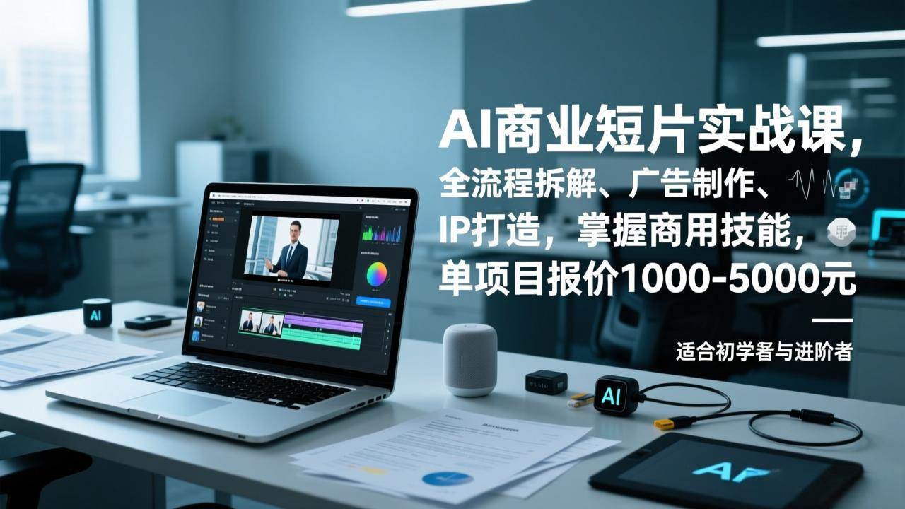 AI商业短片实战课，全流程拆解、广告制作、IP打造，掌握商用技能，单项目报价1000-5000元|52搬砖-我爱搬砖网