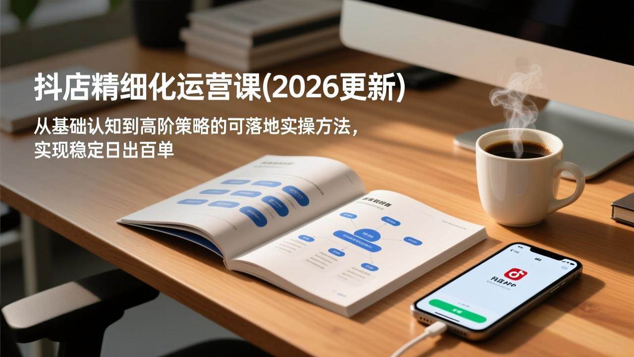 抖店精细化运营课(2026更新)，从基础认知到高阶策略的可落地实操方法，实现稳定日出百单|52搬砖-我爱搬砖网