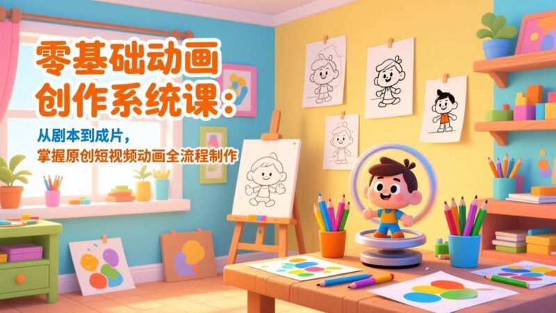 零基础动画创作系统课：从剧本到成片，掌握原创短视频动画全流程制作|52搬砖-我爱搬砖网