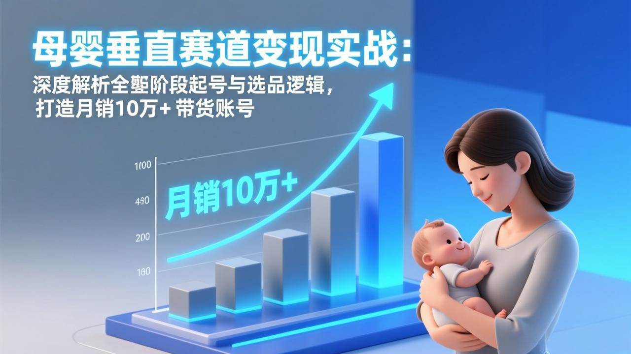 母婴垂直赛道变现实战：深度解析三大阶段起号与选品逻辑，打造月销10万+带货账号|52搬砖-我爱搬砖网