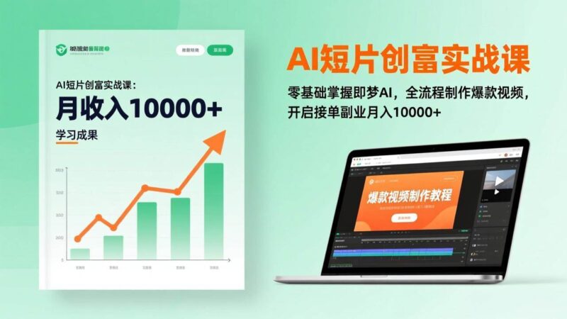 AI短片创富实战课:零基础掌握即梦AI,全流程制作爆款视频,开启接单副业月入10000+(更新)|52搬砖-我爱搬砖网