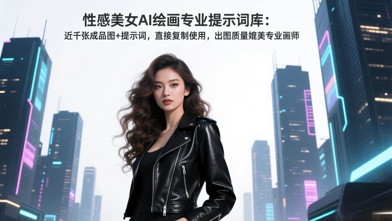 性感美女AI绘画专业提示词库：近千张成品图+提示词，直接复制使用，出图质量媲美专业画师|52搬砖-我爱搬砖网
