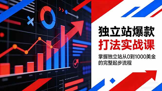 独立站爆款打法实战课，掌握独立站从0到1000美金的完整起步流程|52搬砖-我爱搬砖网