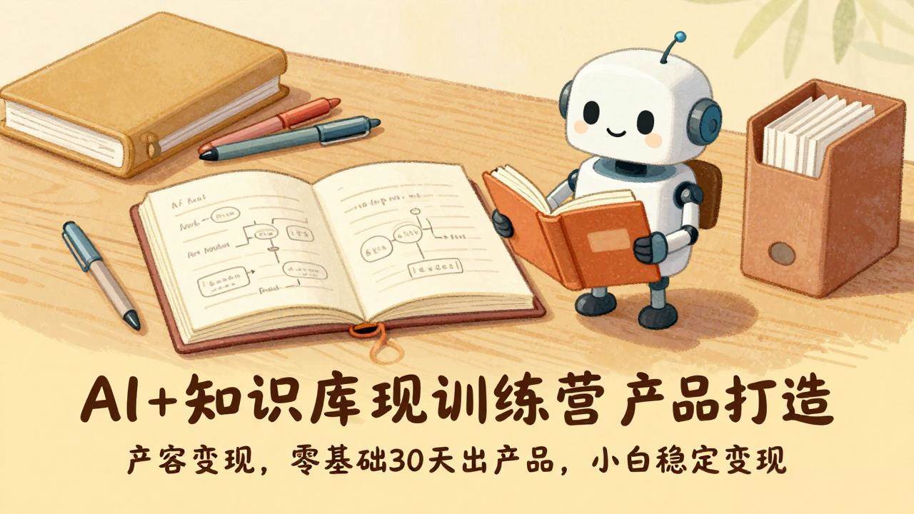 AI+知识库变现训练营，产品打造、内容创作、全平台变现，零基础30天出产品，小白稳定变现|52搬砖-我爱搬砖网