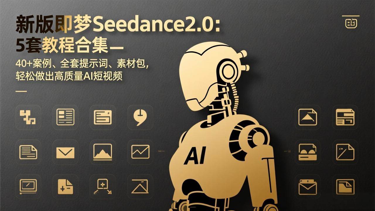 新版即梦Seedance2.0：5套教程合集，40+案例、全套提示词、素材包，轻松做出高质量AI短视频|52搬砖-我爱搬砖网