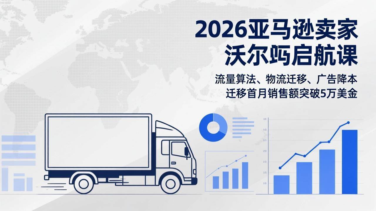 2026亚马逊卖家沃尔玛启航课，流量算法、物流迁移、广告降本，迁移首月销售额突破5万美金|52搬砖-我爱搬砖网