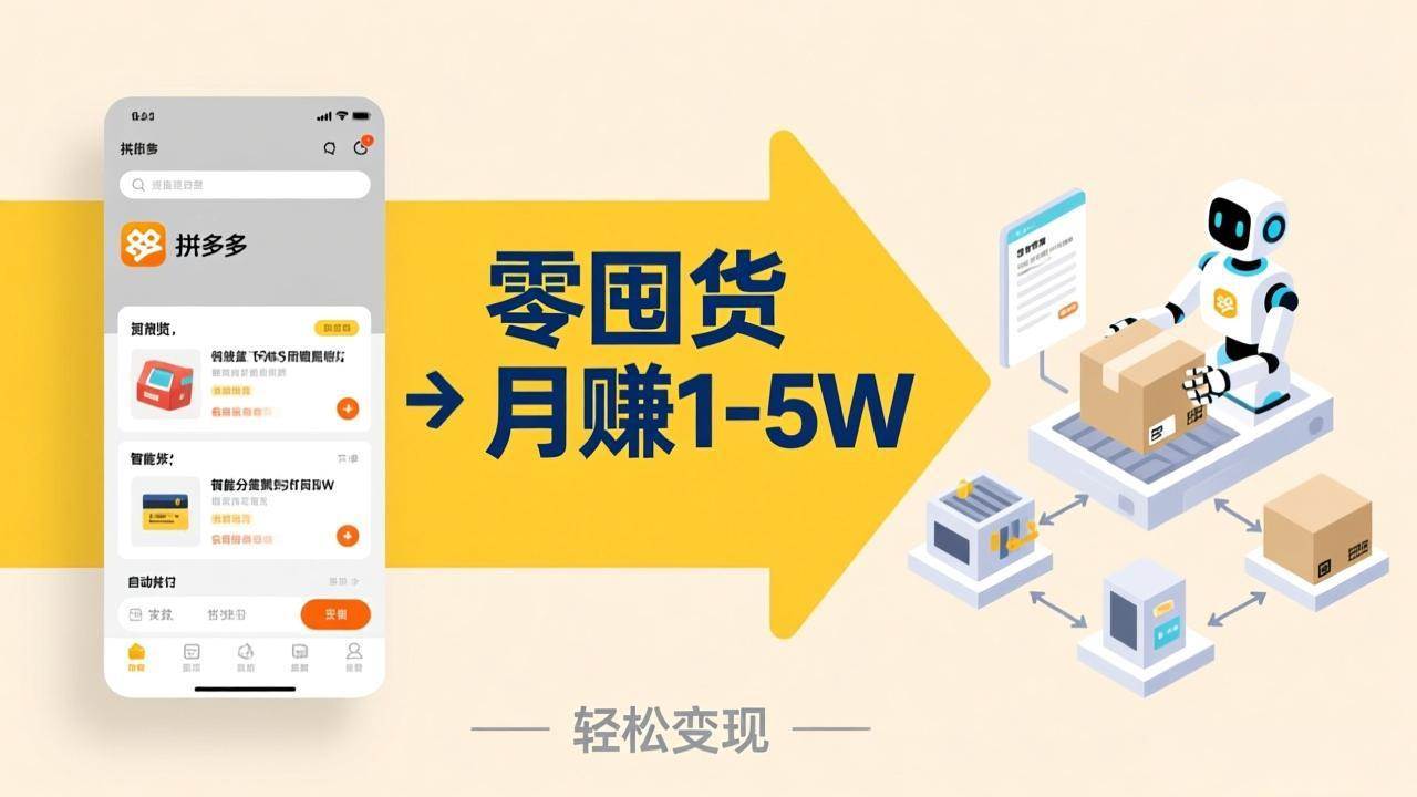 不用囤货不用跑单！拼多多虚拟玩法，机器人管理发货和客服，帮你月赚 1-5W|52搬砖-我爱搬砖网