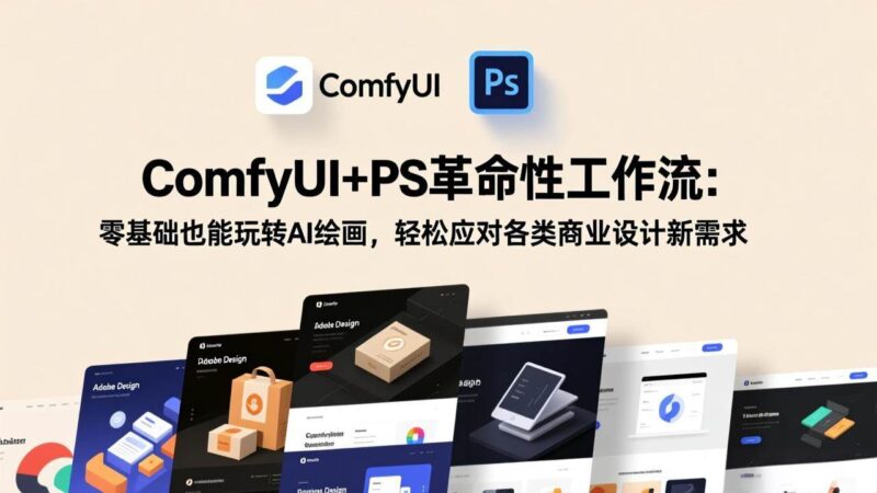 ComfyUI+PS革命性工作流：零基础也能玩转AI绘画，轻松应对各类商业设计新需求|52搬砖-我爱搬砖网