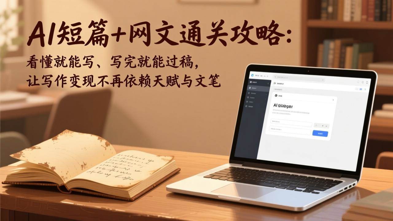 AI短篇+网文通关攻略：看懂就能写、写完就能过稿，让写作变现不再依赖天赋与文笔|52搬砖-我爱搬砖网
