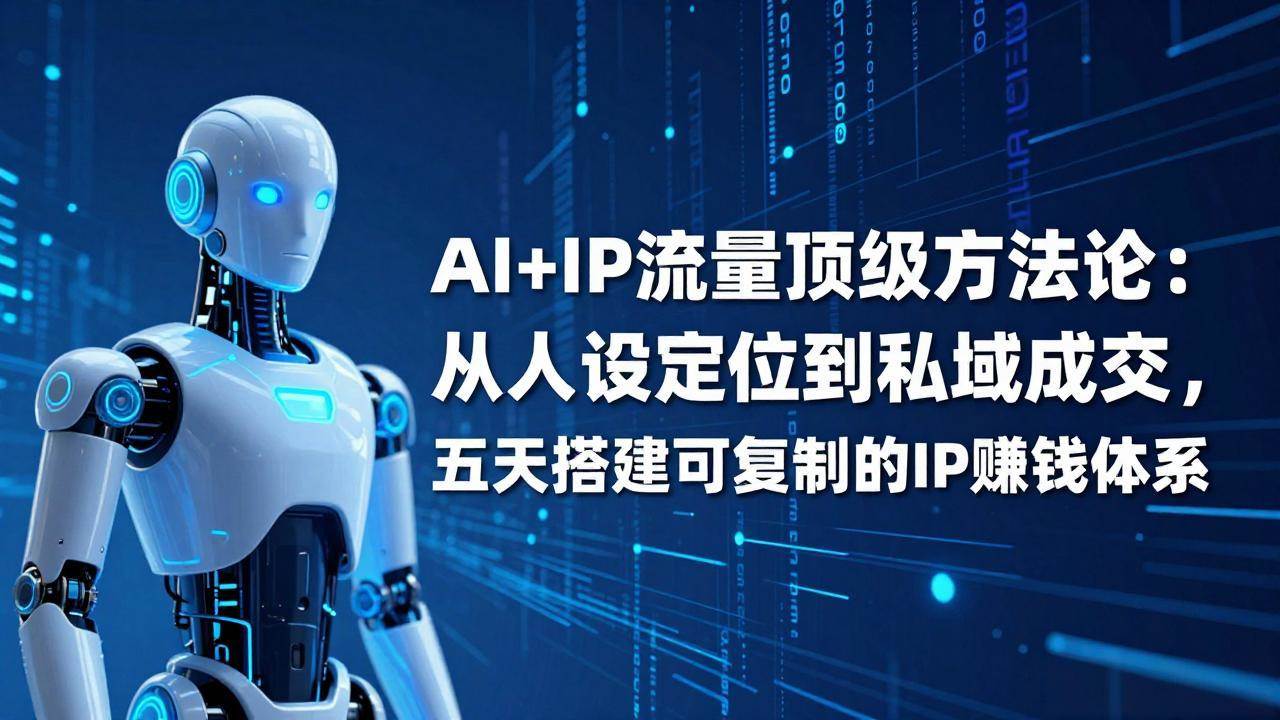 AI+IP顶级方法论：从人设定位到私域成交，五天搭建可复制的IP赚钱体系|52搬砖-我爱搬砖网