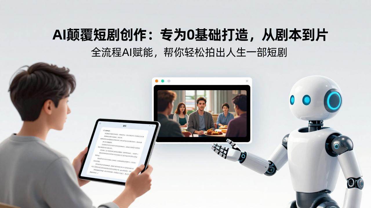 AI颠覆短剧创作：专为0基础打造，从剧本到成片全流程AI赋能，帮你轻松拍出人生第一部短剧|52搬砖-我爱搬砖网