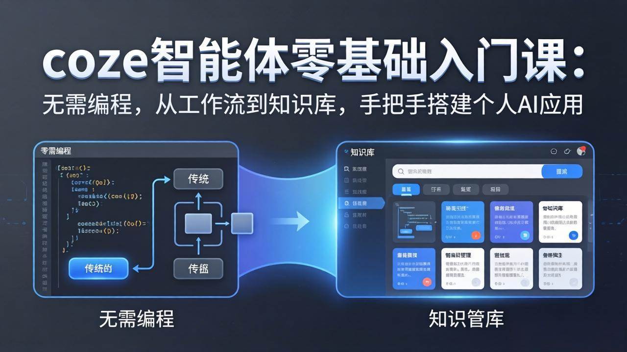 图片[1]|coze智能体零基础入门课：无需编程，从工作流到知识库，手把手搭建个人AI应用|52搬砖-我爱搬砖网