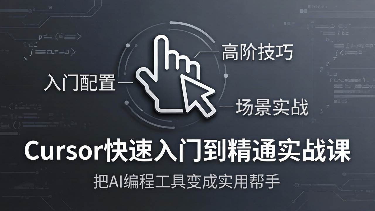 Cursor快速入门到精通实战课：入门配置+高阶技巧+场景实战，把AI编程工具变成实用帮手|52搬砖-我爱搬砖网