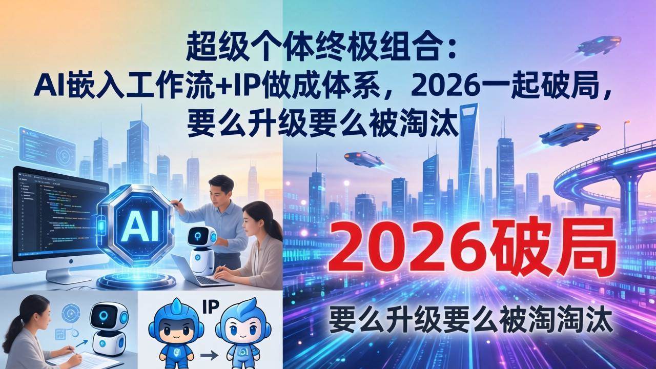 图片[1]|超级个体终极组合-更新：AI嵌入工作流+IP做成体系，2026一起破局，要么升级要么被淘汰|52搬砖-我爱搬砖网