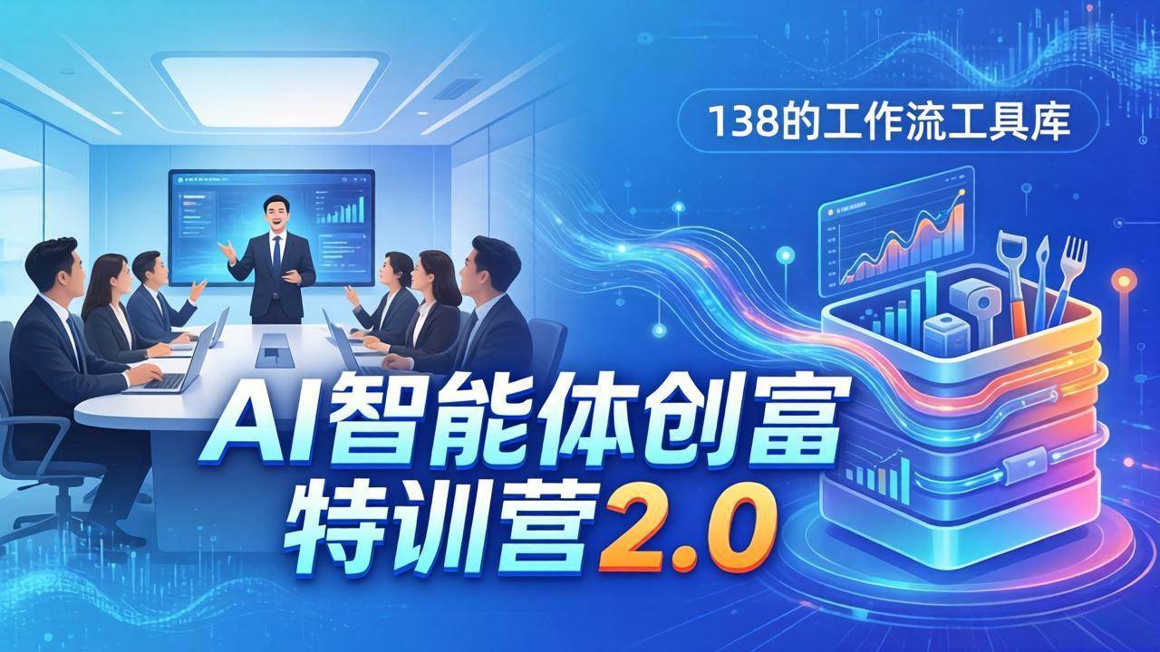 图片[1]|AI智能体创富训练营2.0：3天闭门直播+视频课+工具库，从0到1搭建智能体附138个工作流|52搬砖-我爱搬砖网