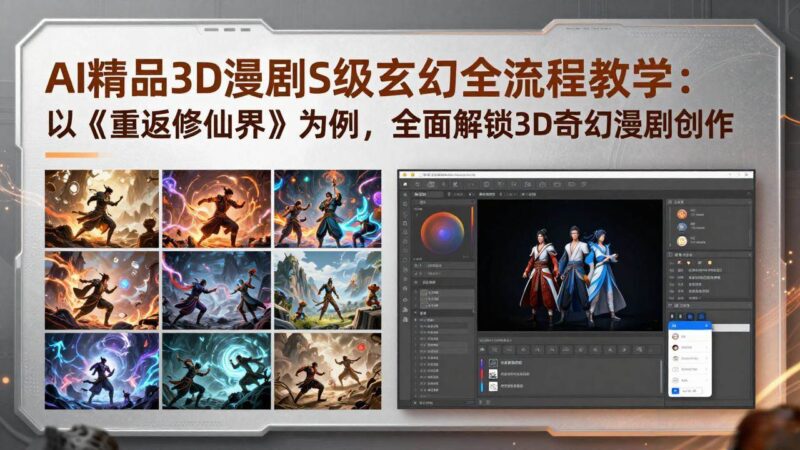AI精品3D漫剧S级玄幻全流程教学:以《重返修仙界》为例,全面解锁3D奇幻漫剧创作|52搬砖-我爱搬砖网
